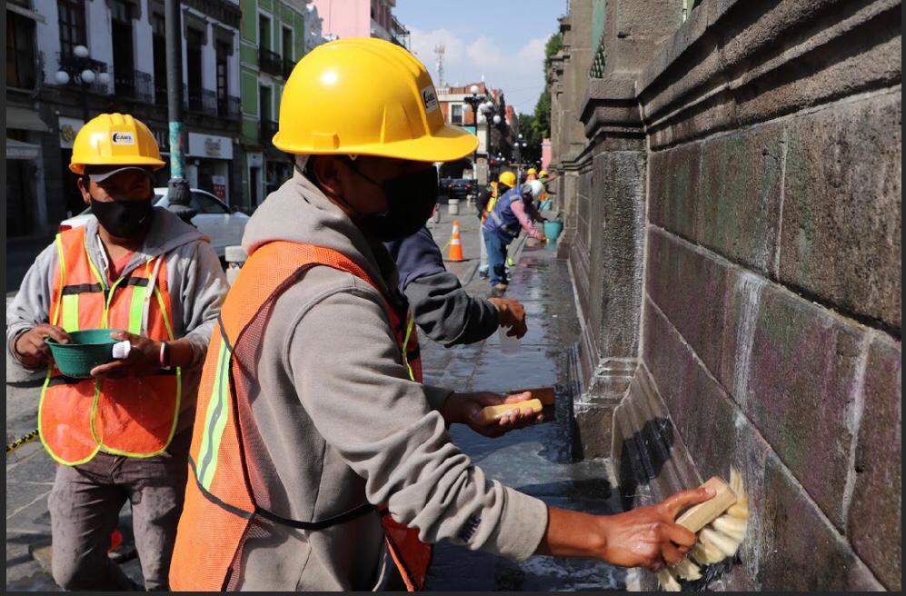 INAH y Gobierno del Estado inician con la recuperación de los inmuebles vandalizamos el pasado 8 de marzo