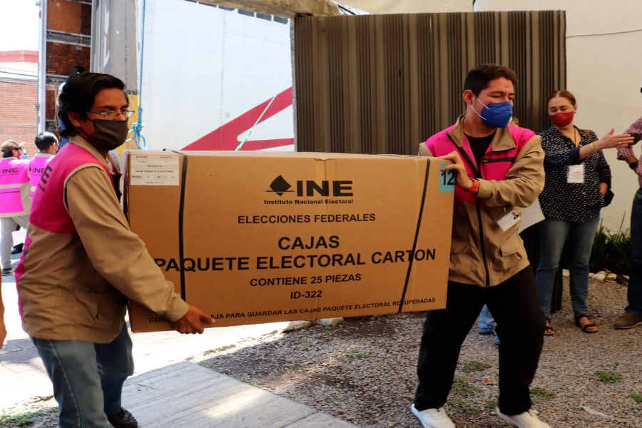 Llegan a Puebla las boletas electorales para el 6 de junio (foto y video)