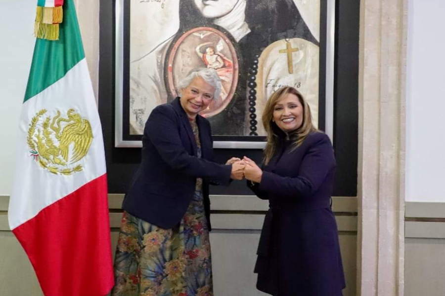 Olga Sánchez y Lorena Cuéllar definen acciones para garantizar la gobernabilidad en Tlaxcala