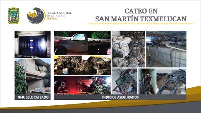 En Texmelucan FGE aseguró inmueble con vehículo robado y autopartes
