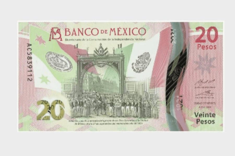 Lanzan nuevo billete de 20 pesos que conmemora la Consumación de la Independencia