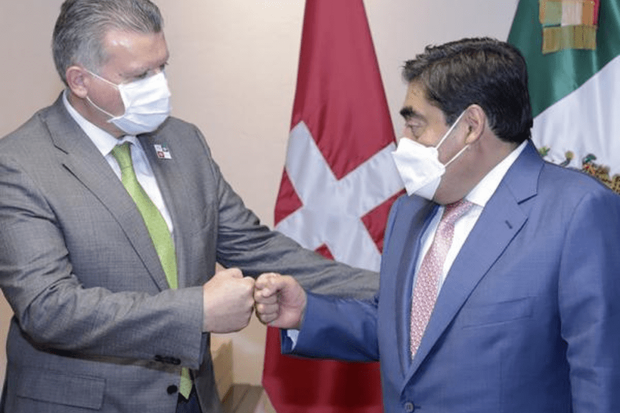 Se reúnen Miguel Barbosa y el embajador de Suiza en México