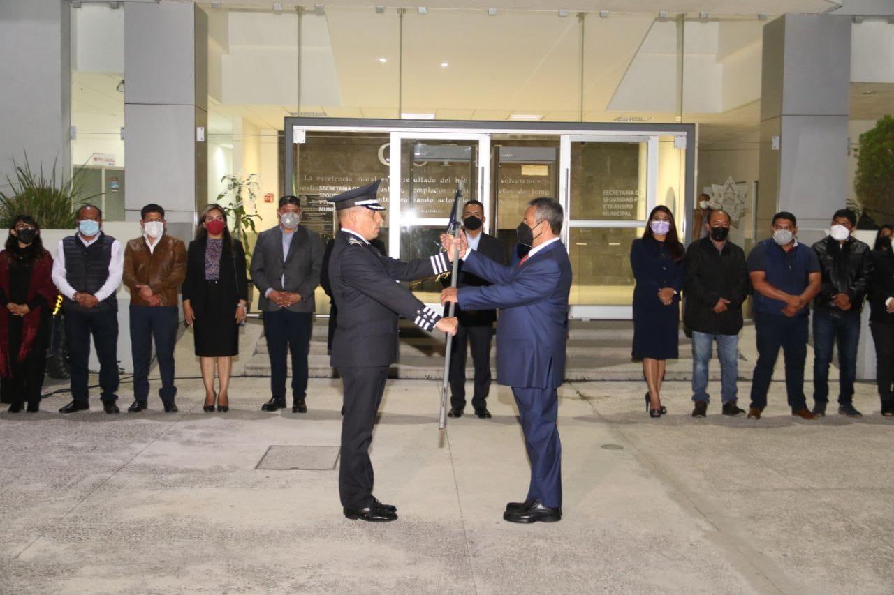 Realizan cambio de mando en la Secretaría de Seguridad y Tránsito Municipal en San Andrés Cholula