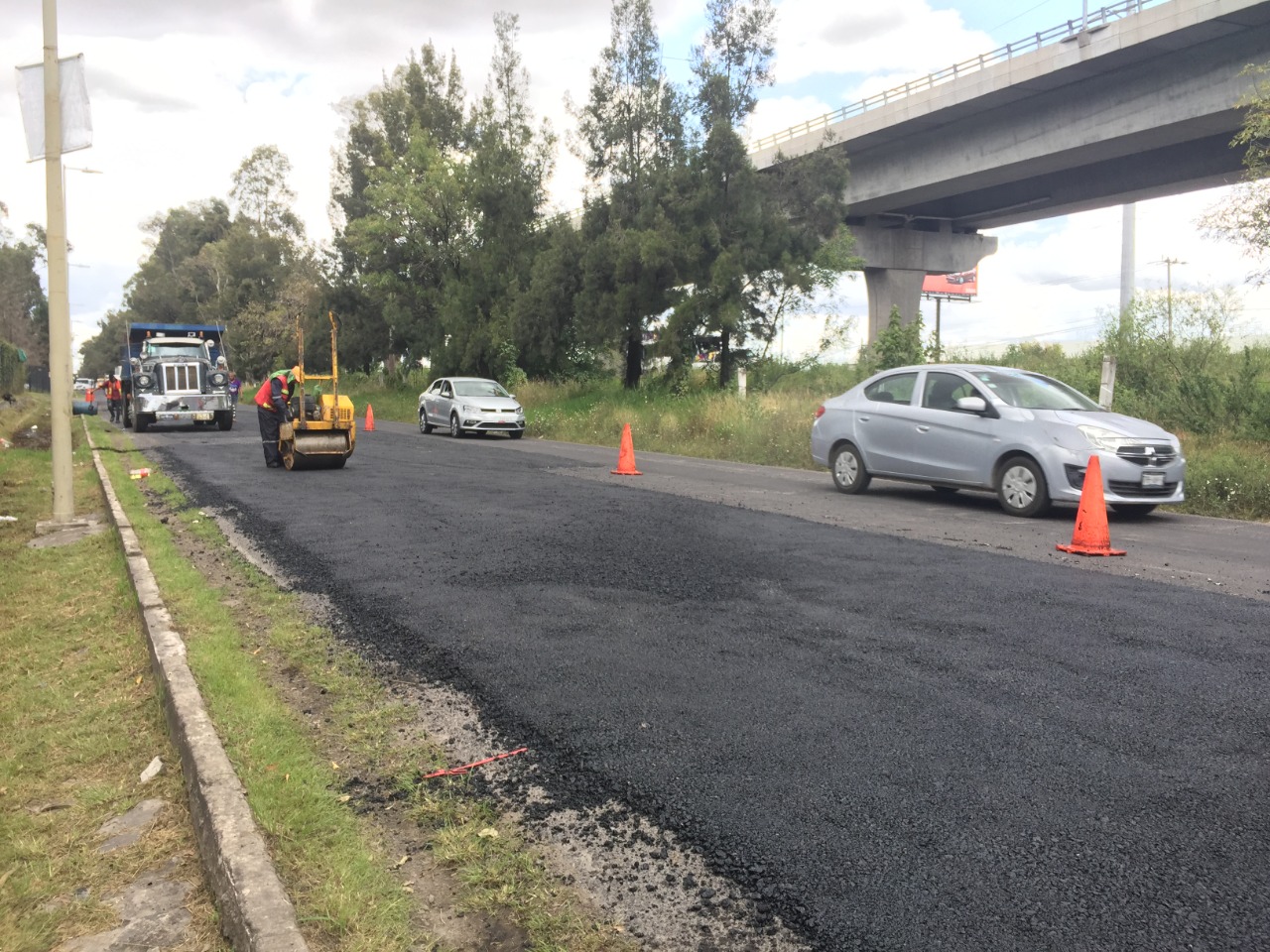 Ejecuta Infraestructura labores de bacheo en autopista México-Puebla
