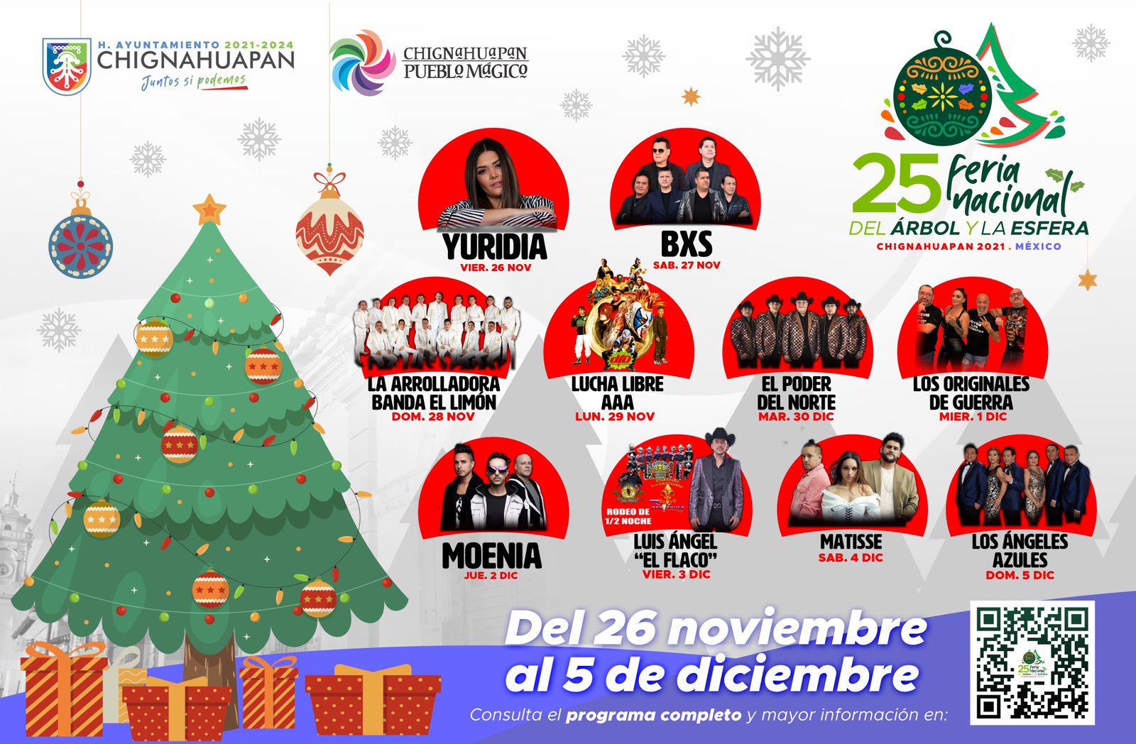 Presenta Chignahuapan la edición 25 de la Feria del Árbol y la Esfera