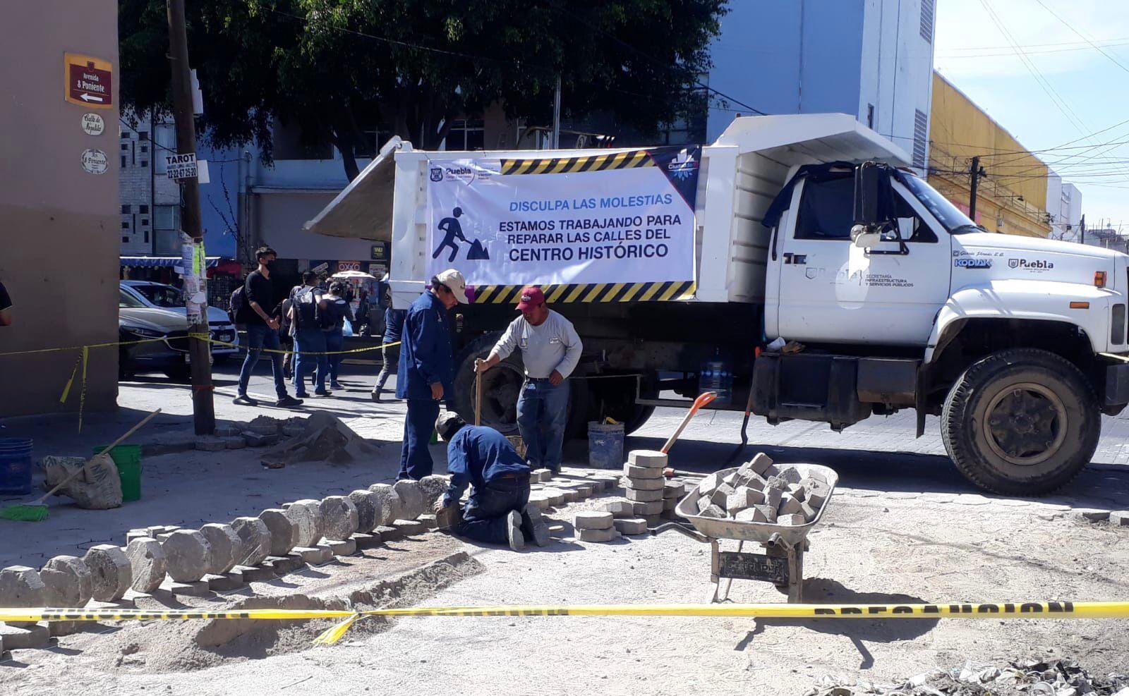 Ayuntamiento de Puebla inicia rehabilitación de calles en el Centro Histórico