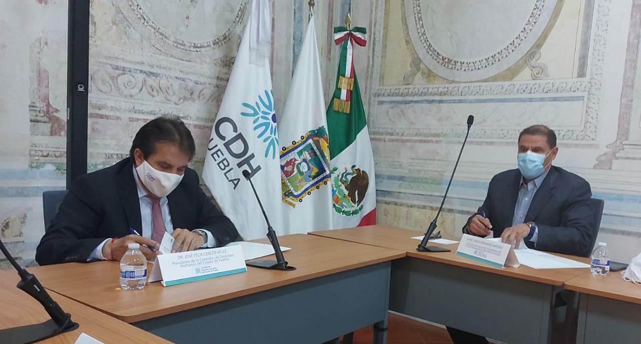 Firman convenio de colaboración SSC de San Pedro Cholula y CDH