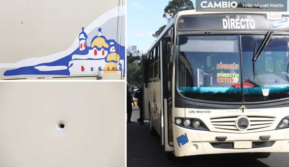 Asaltan ruta Directo Cholula y balean a pasajero