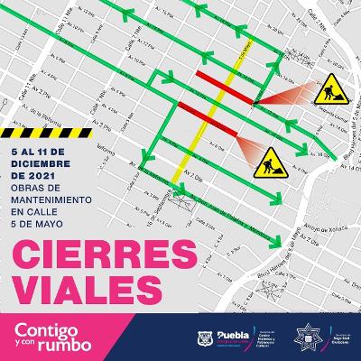 Este lunes inicia cierre de calles por obras en la calle 5 de mayo