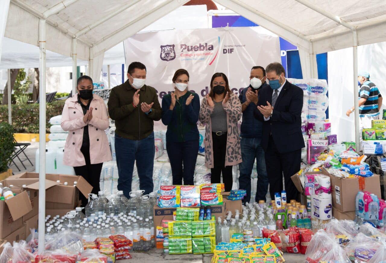 DIF del Municipio de Puebla recibe donativos para afectados de Xochimehuacan