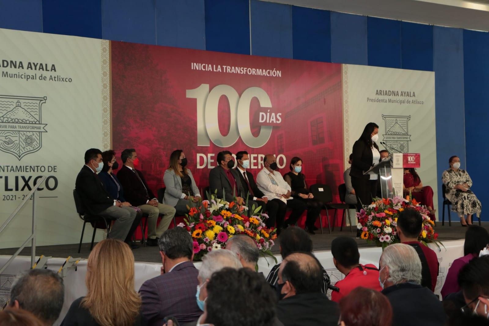 Ariadna Ayala da cuenta de sus primeros cien días al frente del Ayuntamiento de Atlixco