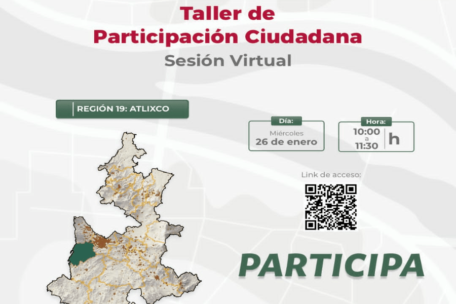 Ordenamiento Territorial del estado invita a atlixquenses a colaborar en taller de participación ciudadana