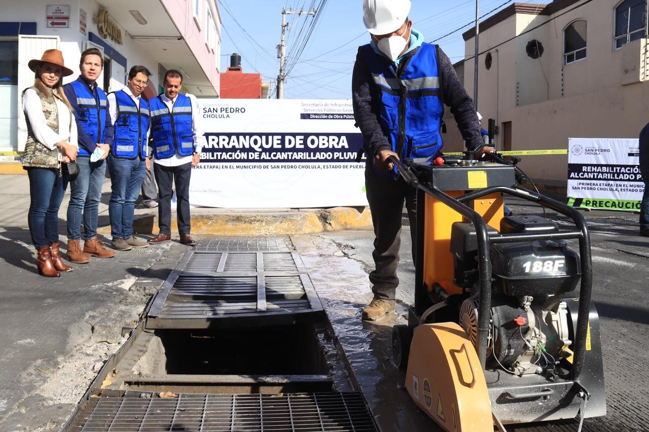 Gobierno de San Pedro Cholula inicia etapa de rehabilitación de alcantarillado pluvial 