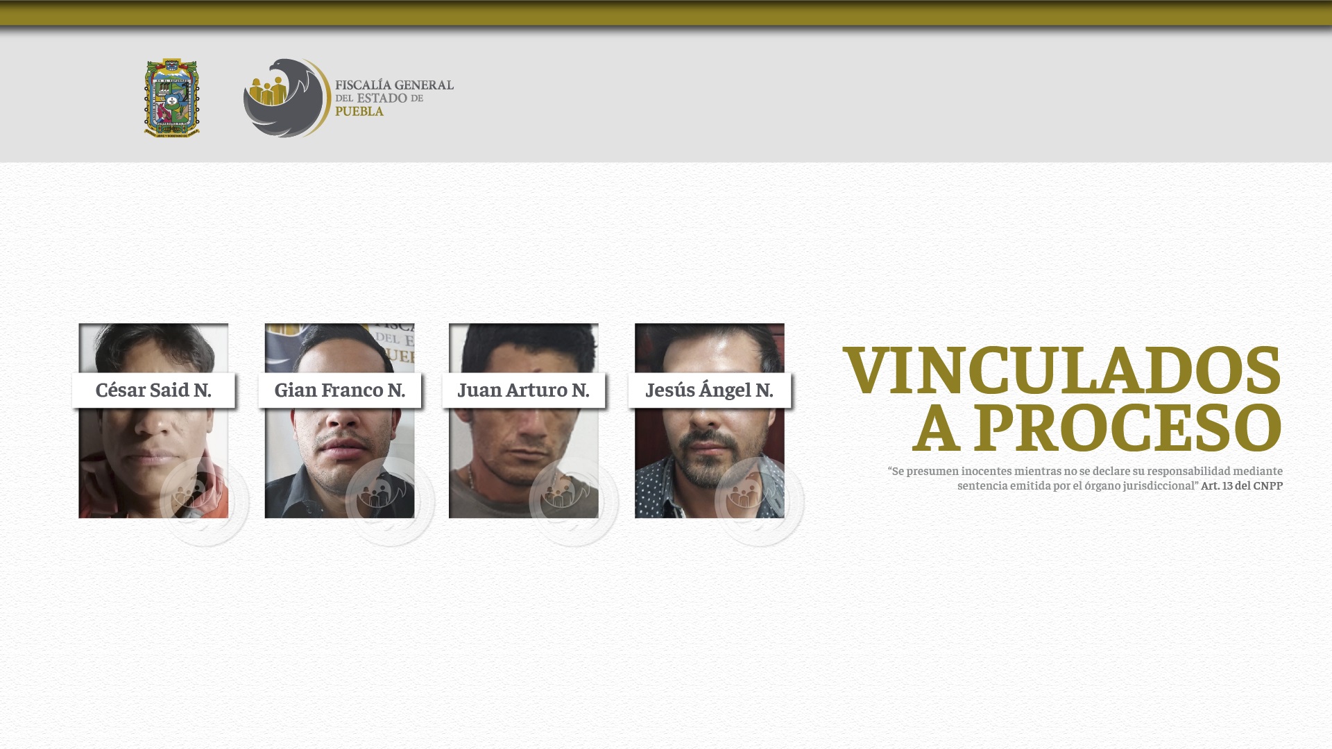 Vinculan a proceso a cuatro sujetos por violencia intrafamiliar
