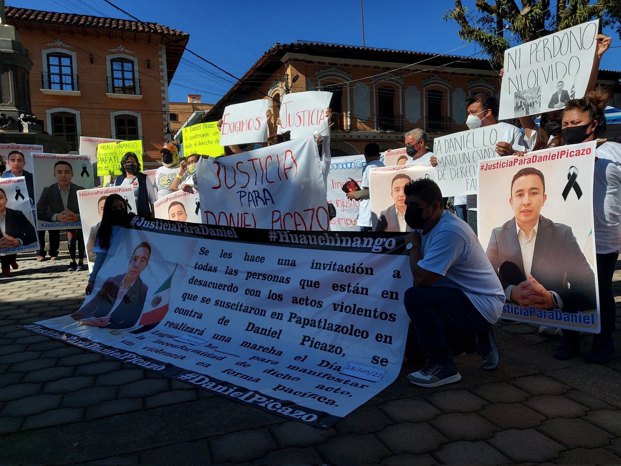 Familiares de Daniel Picazo se manifiestan en Huauchinango para exigir justicia