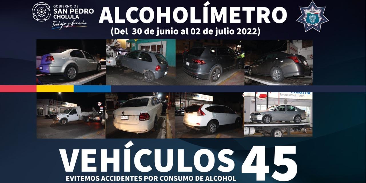 Por conducir en estado de ebriedad SSC de San Pedro Cholula remite a 36 conductores