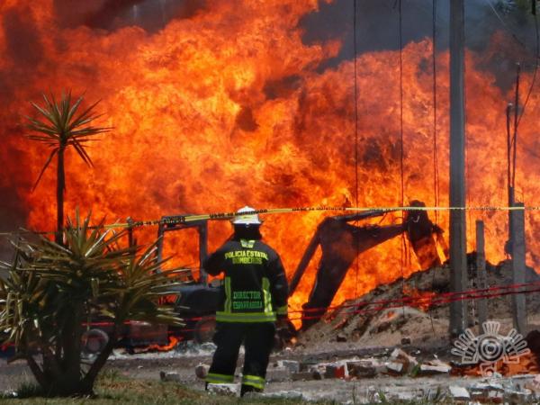 SSP implementó dispositivo tras explosión en ducto en Amozoc 