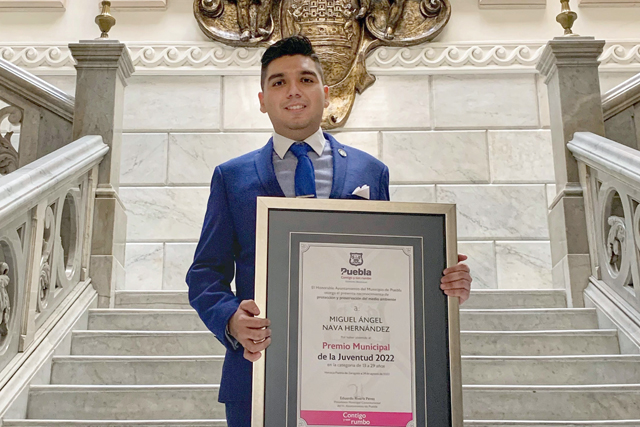 Egresado de la Licenciatura en Ingeniería Ambiental de la BUAP, Premio Municipal de la Juventud 2022 