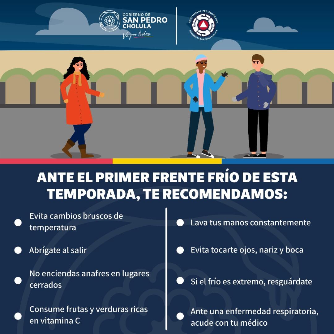Protección Civil emite recomendaciones ante frente frío  