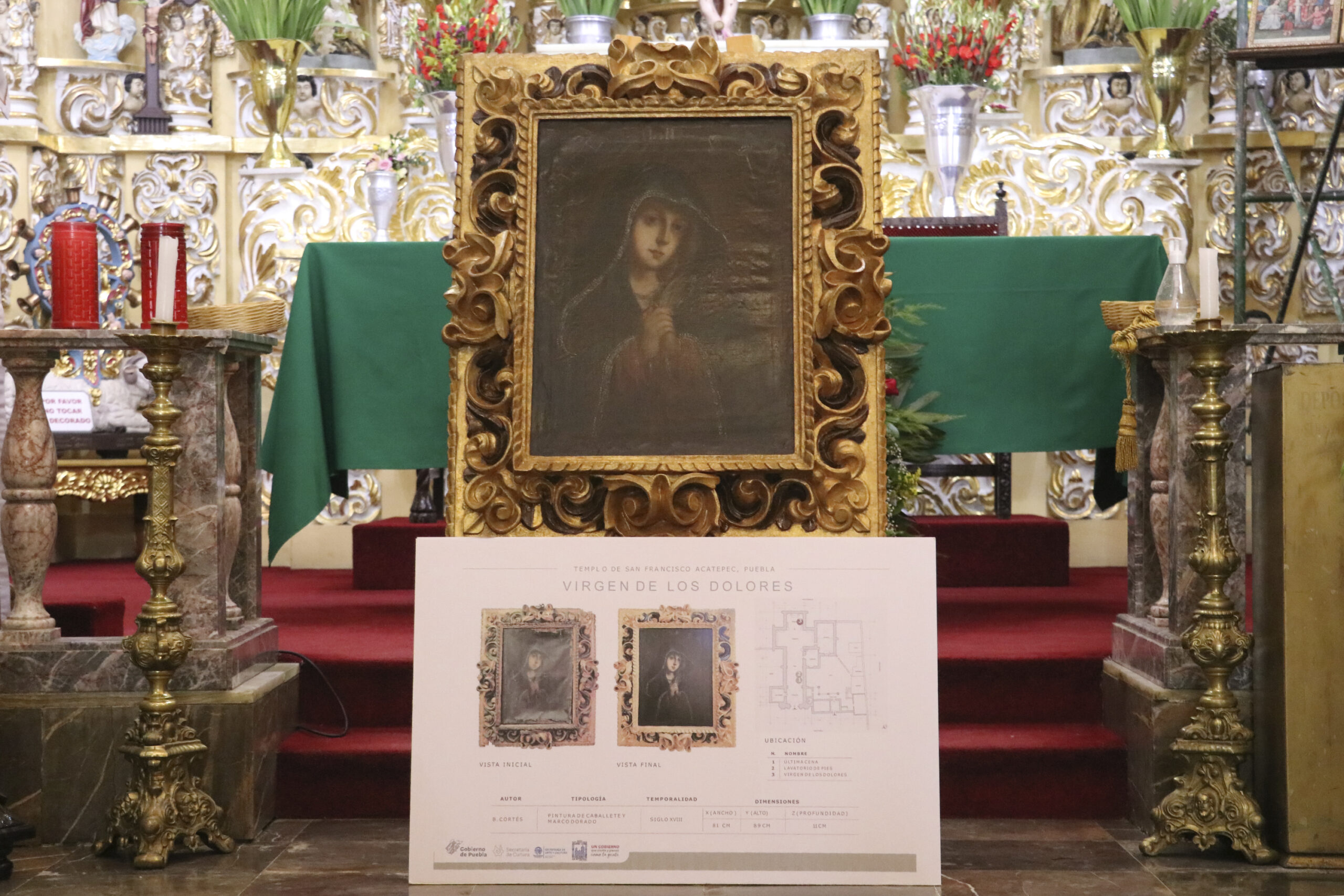 Secretaría de Cultura restauró cuatro piezas del templo de San Franciusco Acatepec