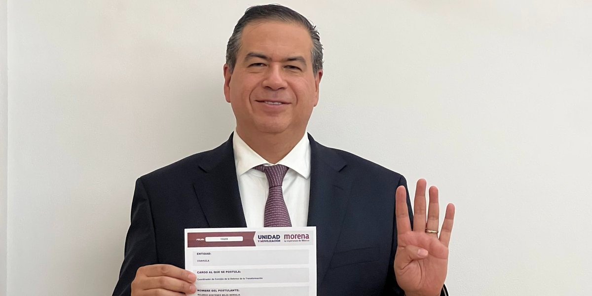 Ricardo Mejía Berdeja formaliza su registro en MORENA rumbo a la candidatura de Coahuila