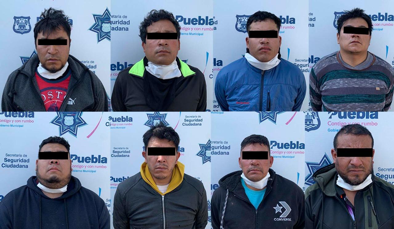 Por robo a casa habitación detienen a ocho sujetos en Santa María Xonacatepec