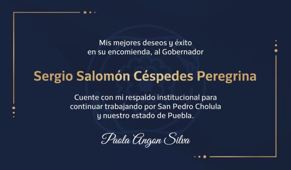 Gobierno de San Pedro Cholula trabajará con el Gobernador Céspedes: Paola Angon 