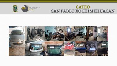 En Xochimehuacan la FGE aseguró un vehículo robado y autopartes