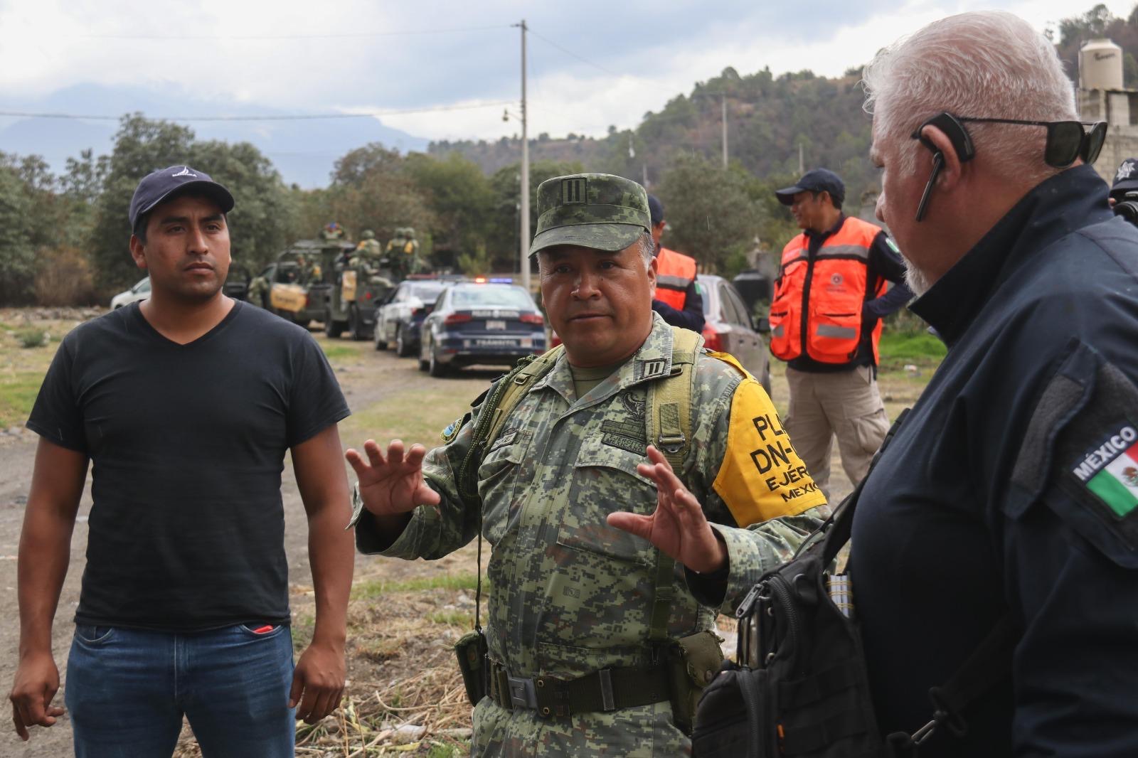 SEDENA y autoridades de San Pedro Cholula supervisan rutas de evacuación del Popocatépetl