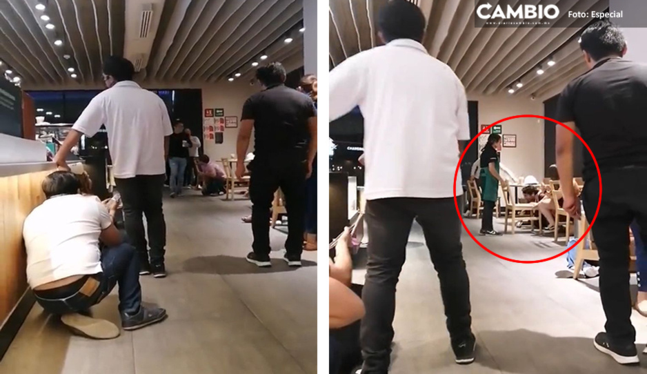 Balacera aterroriza a clientes de Starbucks en Vía Atlixcáyotl (Video)