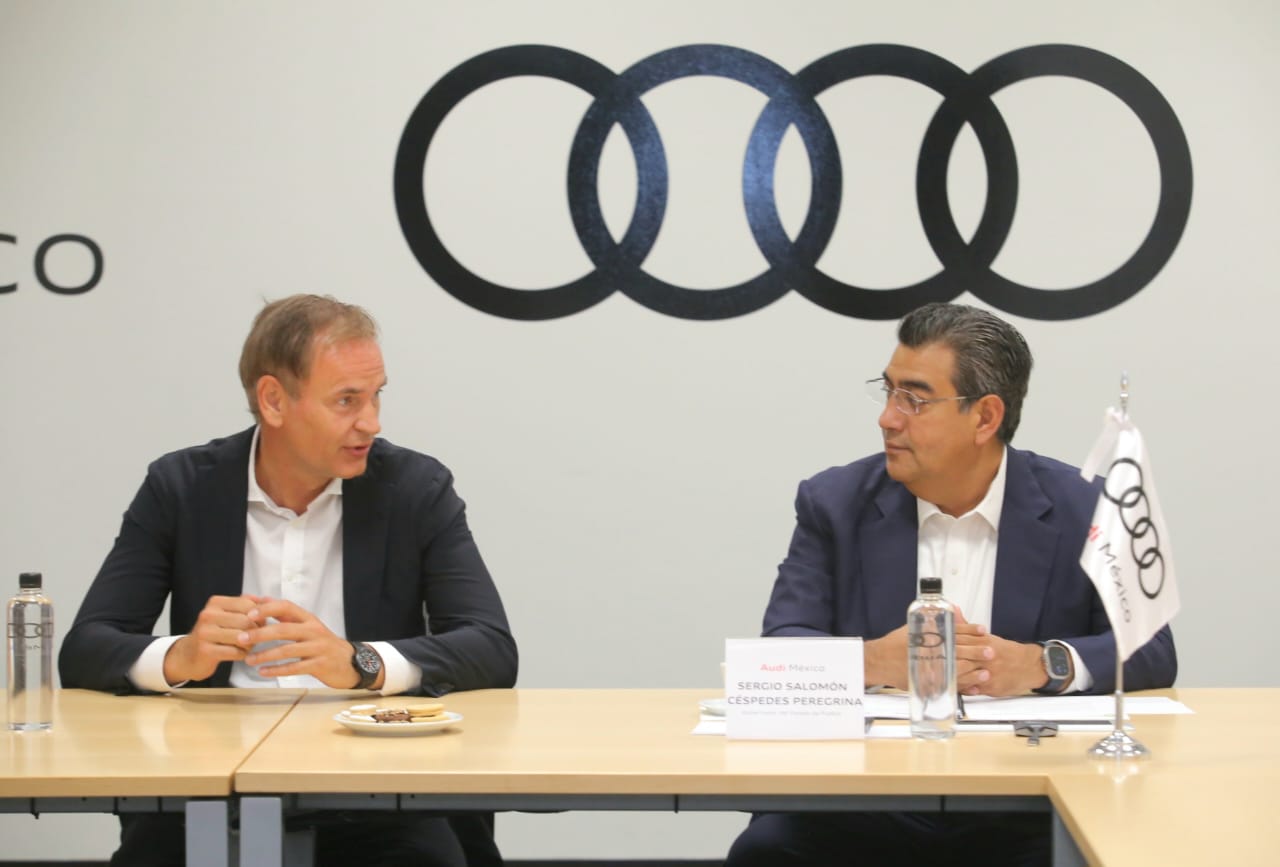 Reafirma gobierno de Sergio Salomón trabajo con Audi para detonar proyectos de electromovilidad y favorecer el desarrollo