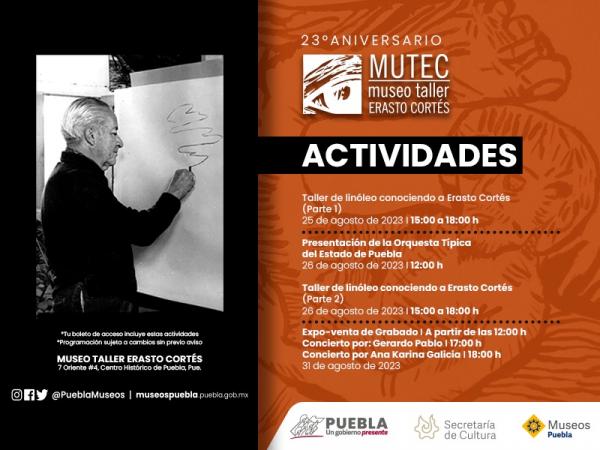 Con actividades artísticas, Cultura celebrará 23 aniversario del Museo Taller Erasto Cortés