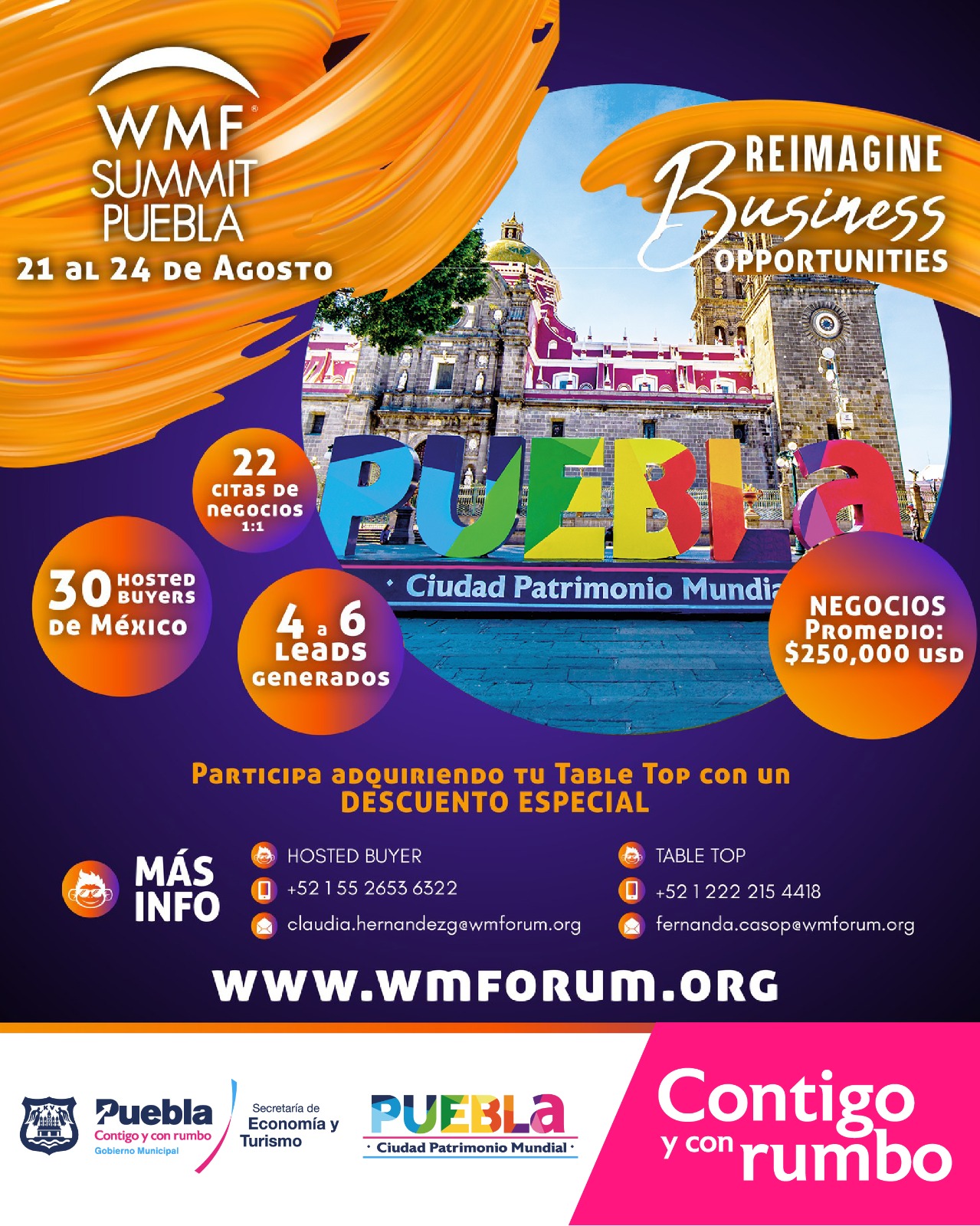 Puebla capital será sede del Encuentro World Meetings Forum Summt 2023