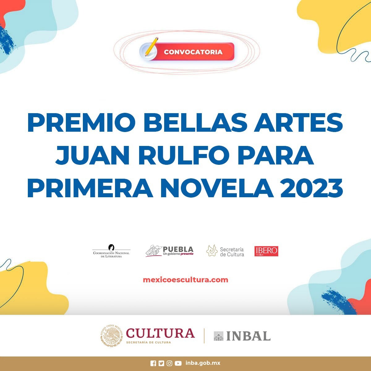 Emiten gobiernos federal y estatal “Premio Bellas Artes Juan Rulfo para Primera Novela”