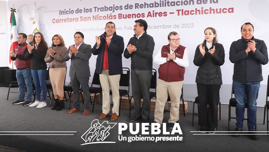 Sergio Salomón arranca con  la rehabilitación de la carretera Puebla-Xalapa, tramo Buenos Aires-Tlachichuca