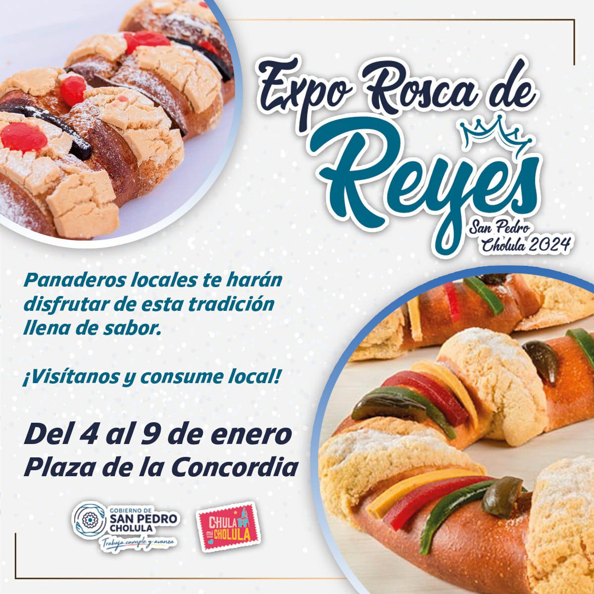 Anuncia gobierno de San Pedro Cholula Expo Rosca 2024 y Rosca Monumental