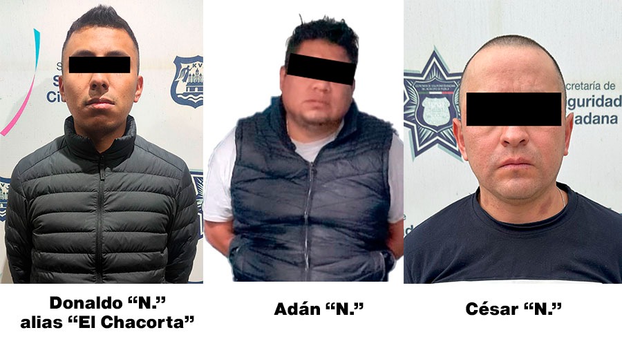 Detienen a 3 hombres por robo de autopartes y de vehículo