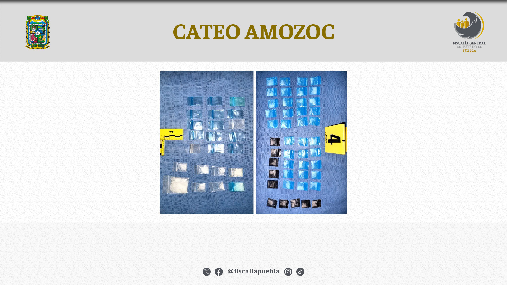 FGE cateó inmueble en Amozoc donde aseguró droga y cartuchos