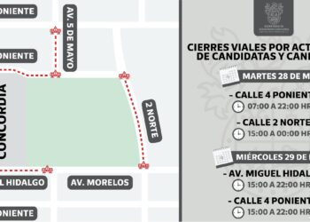 Por cierres de campaña en San Pedro Cholula habrá cierres viales este 28 y 29 en la cabecera municipal