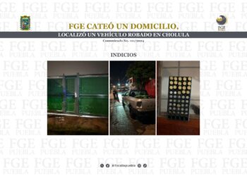 FGE cateó un domicilio, localizó un vehículo robado en Cholula