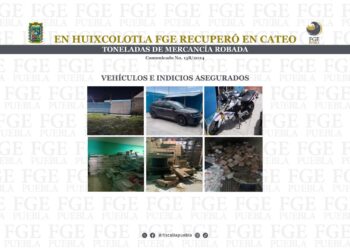 En Huixcolotla FGE recuperó en cateo toneladas de mercancía robada 