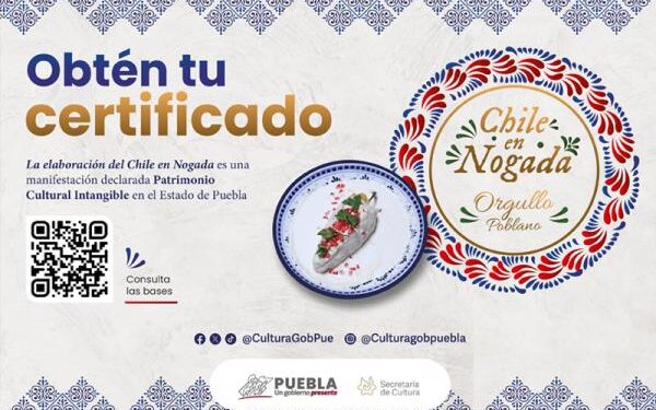 Emite gobierno de Puebla certificación “Chile en Nogada, Orgullo Poblano”