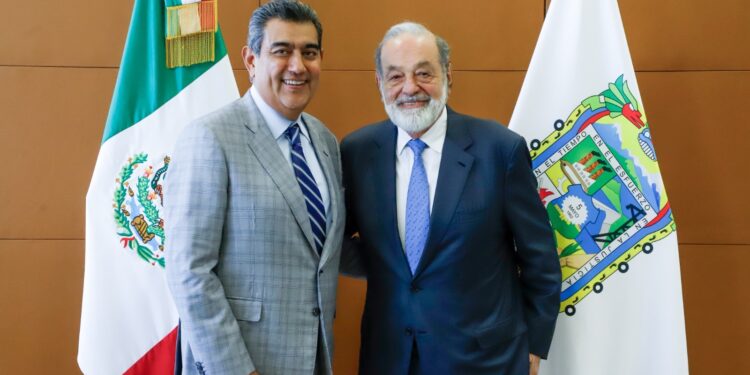 Sergio Salomón se reunió Carlos Slim para analizar la revitalización de espacios públicos
