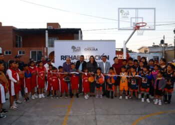 Rehabilita Gobierno de Cholula las canchas de San Diego Cuachayotla
