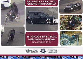 SSC Identifica y ubica vehículo de agresores en ataque directo en Boulevard Hermanos Serdán