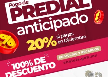 Informa Gobierno de Cholula nuevos descuentos para el pago del Predial