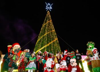 Realiza Gobierno de Cholula encendido del árbol navideño