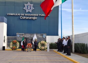 Rinde homenaje Ayuntamiento de Coronango a oficial fallecida en cumplimiento de su deber