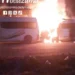 En venganza contra concesionarios les quemaron 4 unidades de la Ruta Malacatepec en Ocoyucan