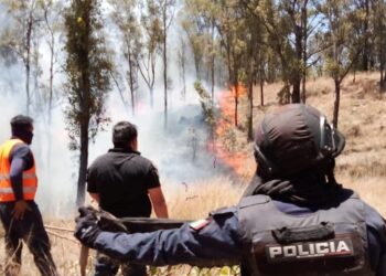 Policía y Bomberos de Cholula sofocan más de 20 incendios en el cerro zapotecas